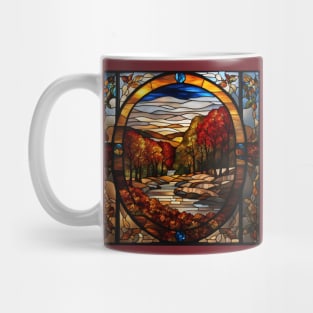 Stained Glass Window Of Autumn Scene Mug